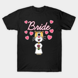 Bride Cat Bachelorette Party Engagement Wedding T-Shirt